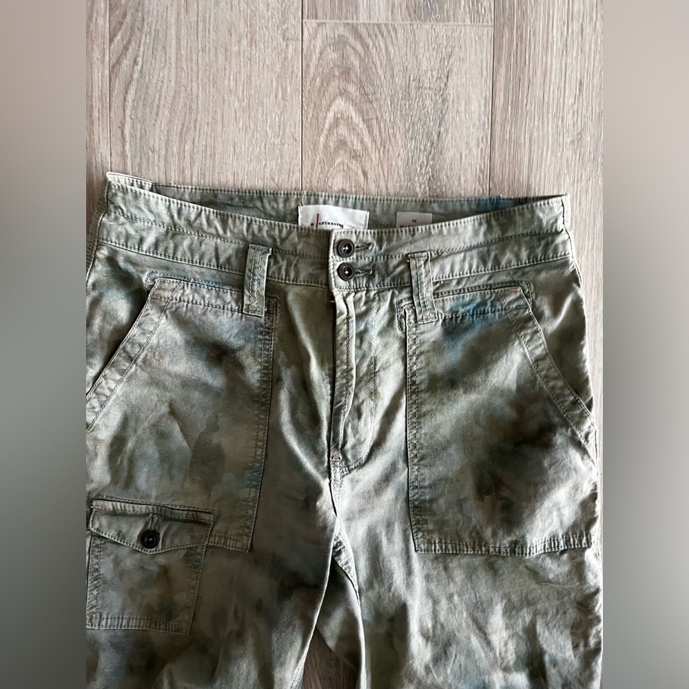 Anthropologie Women’s Wanderer Cargo Pants Blue Green Tie Dye - Size 27 - Picture 6 of 11